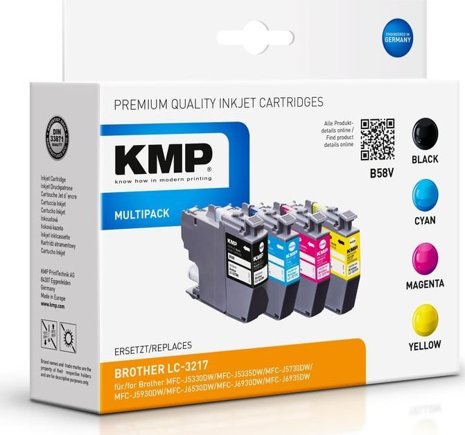 KMP KMP B58V nabój z tuszem 4 szt. Zamiennik Czarny, Cyjan, Purpurowy, Żółty
