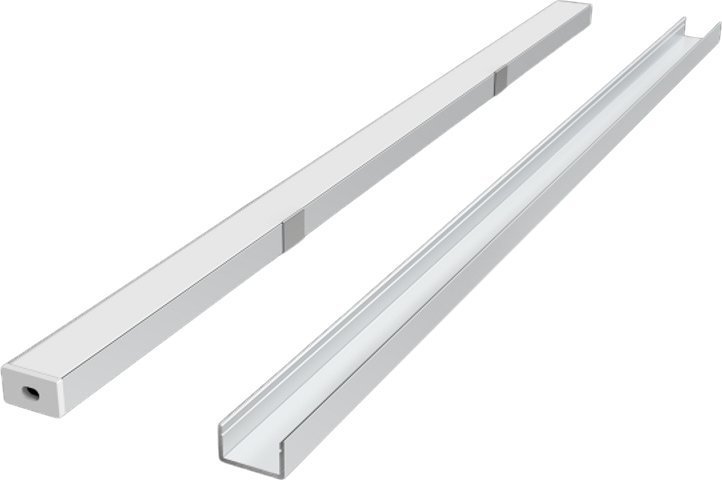 V-TAC LED profilio komplektas, 2m, pavirsinis, anoduotas, su baltu dangteliu, laikikliais ir aklemis...
