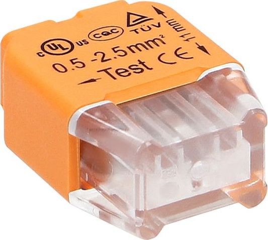 Orno Złączka instalacyjna wciskana 2-przewodowa; na drut 0,75-2,5mm2; IEC 300V/24A; 10 szt. OR-SZ-8004/2/10