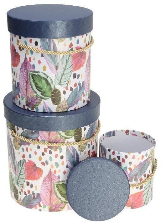 Rozette Pudełko Flower Box 3szt niebieski ROZETTE