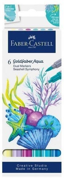 Faber-Castell Pisak akwarelowy dwustronny 6kol FABER CASTELL