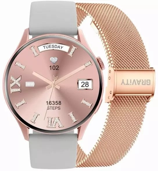 Smartwatch Gravity Różowe Złoto Pasek i Bransoleta GT5-6