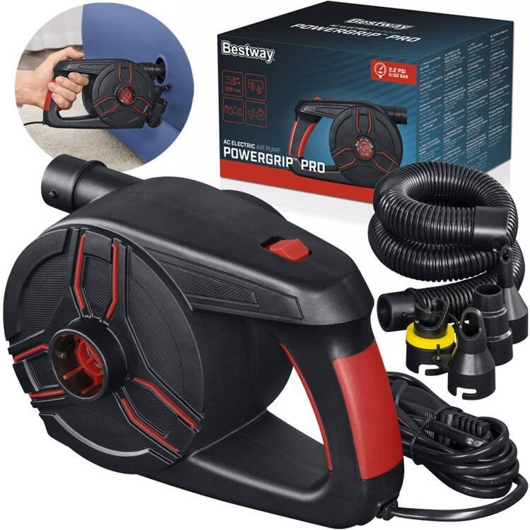 Bestway Bestway pompka eklektyczna Powergrip PRO do gniazdka+4adaptery 62247