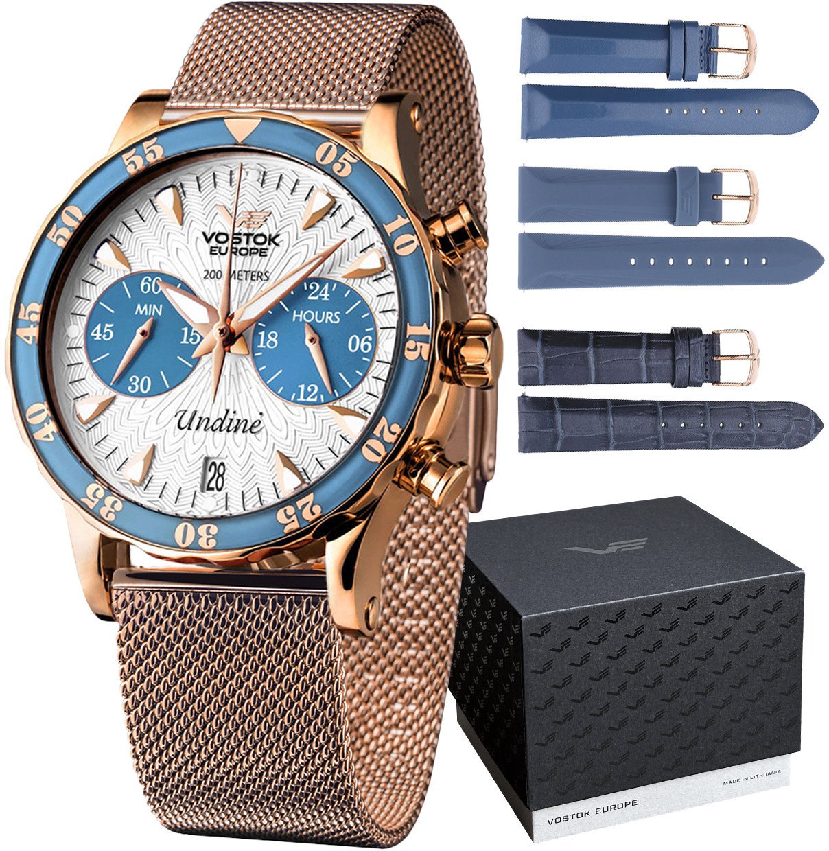 Zegarek Vostok Europe Zegarek damski Vostok Europe VK64-515B527B różowe złoto