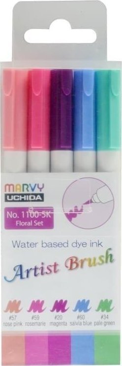 Kolorowe Baloniki Flamastry Artist Brush Floral 5 kolorów