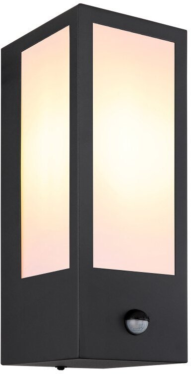 Zdjęcia - Żyrandol / lampa Globo Kinkiet Globoeasterneurope Lampa ścienna GUNDULA z czujnikiem ruchu czarna mat 