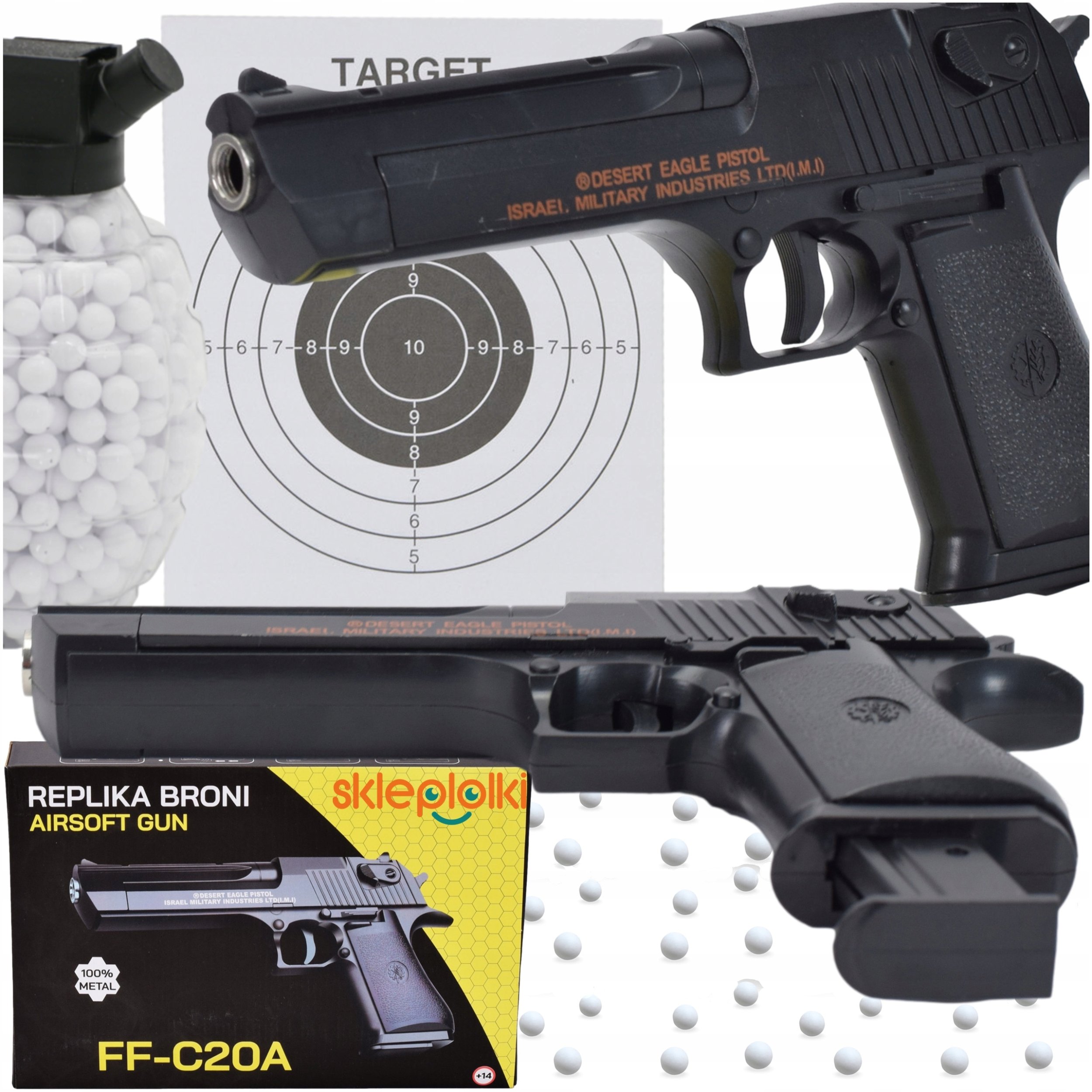 Skleplolki PISTOLET ZABAWKA ASG REPLIKA NA KULKI PLASTIKOWE BB ZESTAW 800KULEK