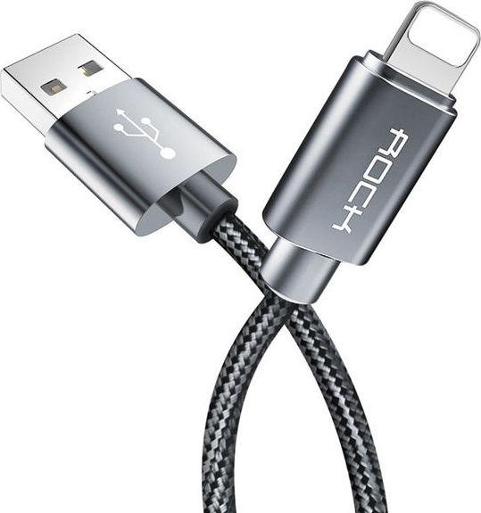 Kabel USB Rock Space USB-A - Lightning 1 m Szary (710)