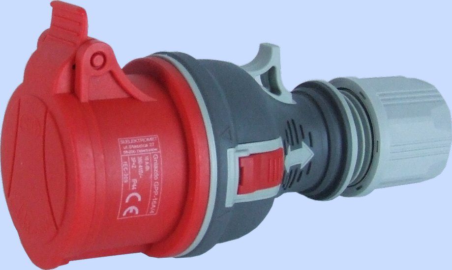 Elektromet Gniazdo przenośne proste TWIST GPP-16/4 czerwone 4P 16A 400V (921871)