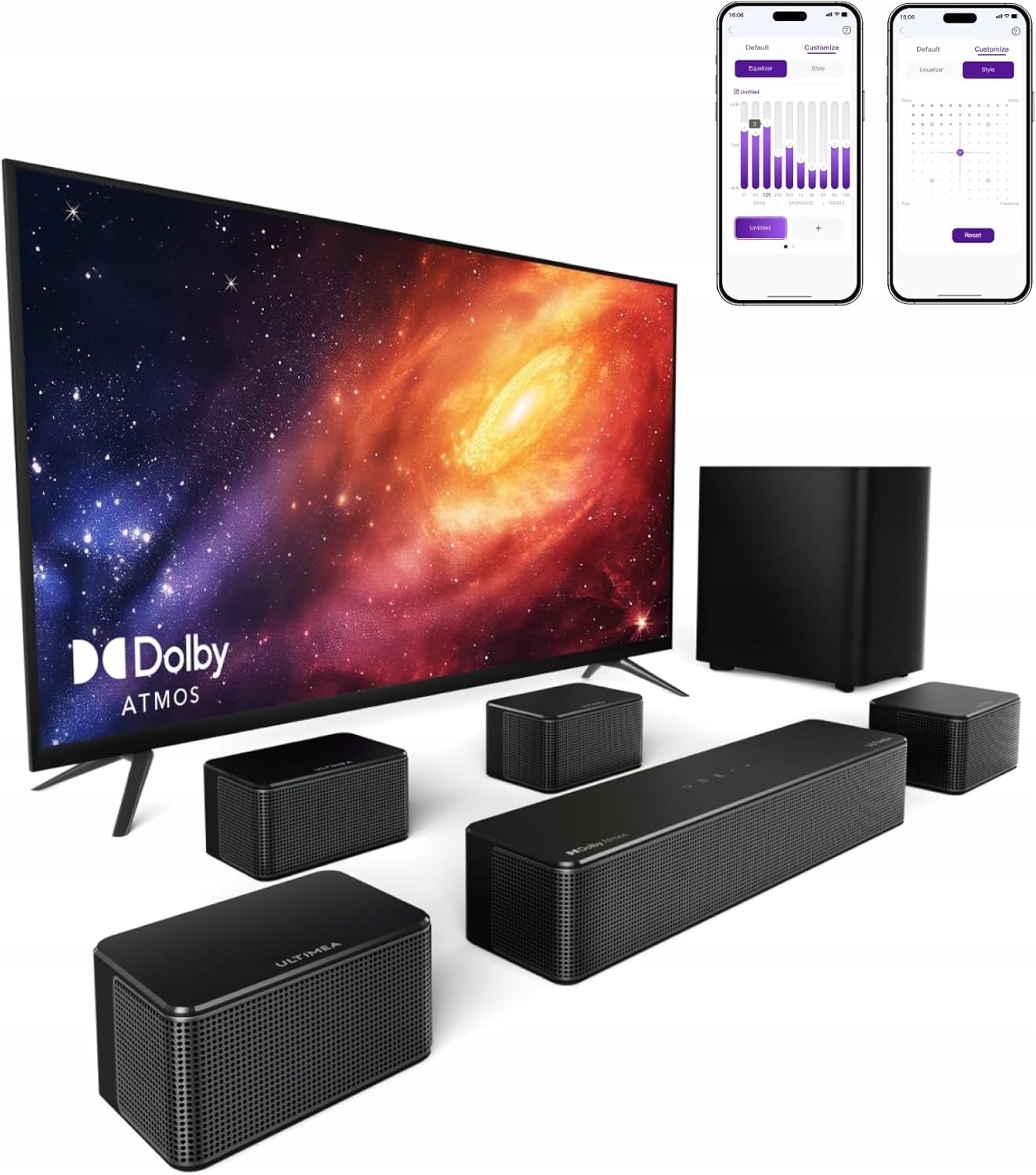 Soundbar 7.1 ULTIMEA Poseidon D80 Dolby Atmos Bezprzewodowy Subwoofer