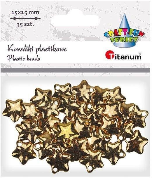 Sfera Damska Koraliki plastikowe charmsy gwiazdki złote 35szt