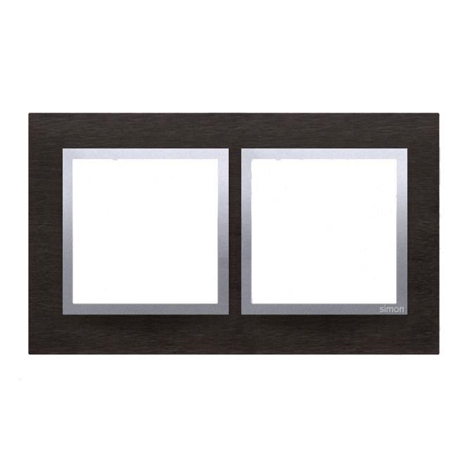Kontakt-Simon Ramka podwójna SIMON54 NATURE metalowa inox yin - DRN2/78