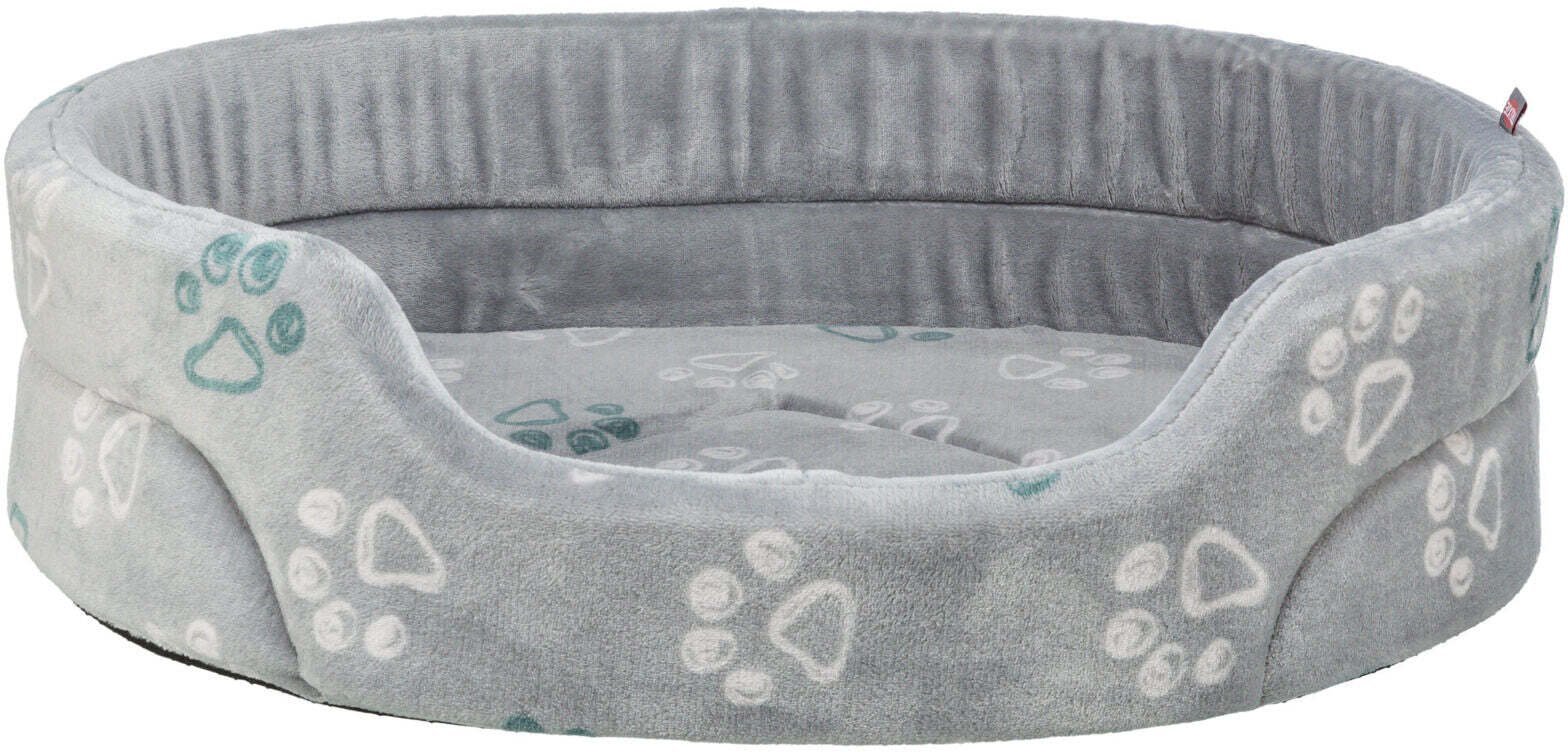 Trixie Jimmy Soft legowisko, dla psa/kota, miękki plusz, owalne, jasnoszare, 85 x 75 cm