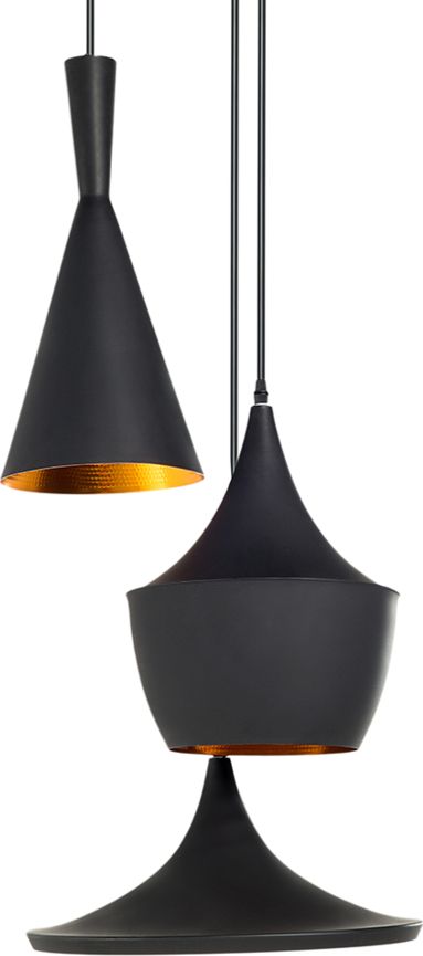 Zdjęcia - Żyrandol / lampa Beliani Lampa wisząca  Lampa wisząca 3 klosze metalowa czarna CARSON 