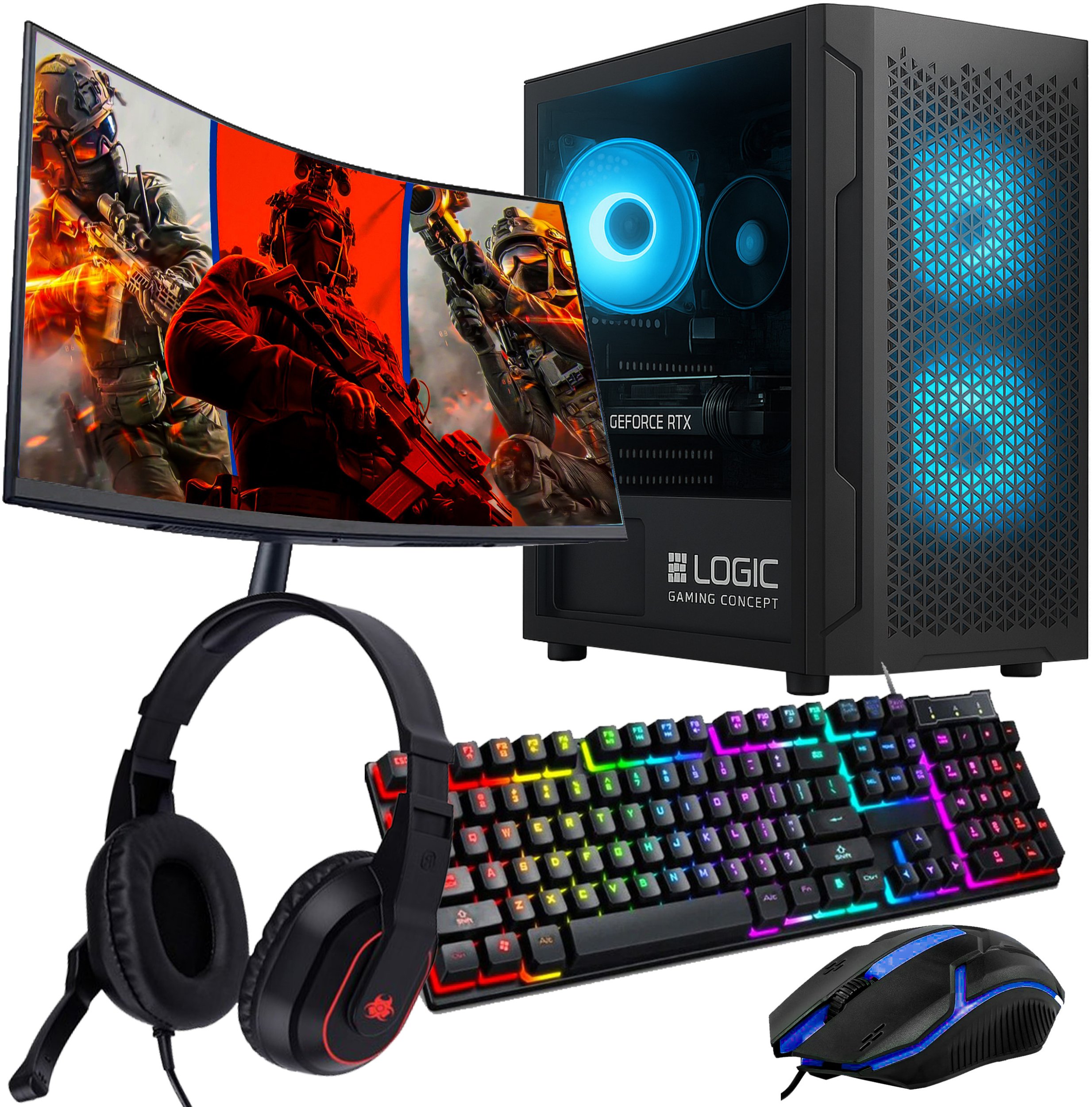 Komputer Gamingowy Z MONITOREM Ryzen 5 5500 RX 9070 XT 16GB 32GB /2TB WIN11