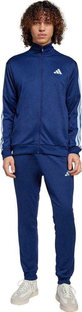 Dres męski adidas Sportswear Basic 3-Stripes French Terry niebieski JI8873 M
