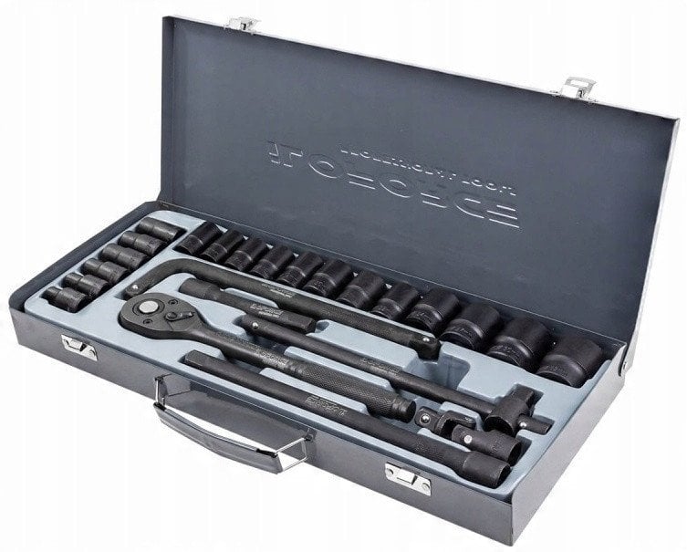 Zestaw narzędzi 1/2' 24el. Nasadki 6-kątne 8–32 mm Grzechotka Akcesoria