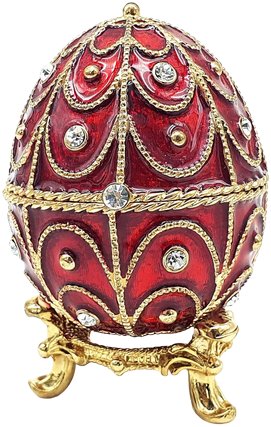 Giftdeco Ekskluzywna metalowa szkatułka z kryształkami - Jajo Faberg - B0748-17 RD