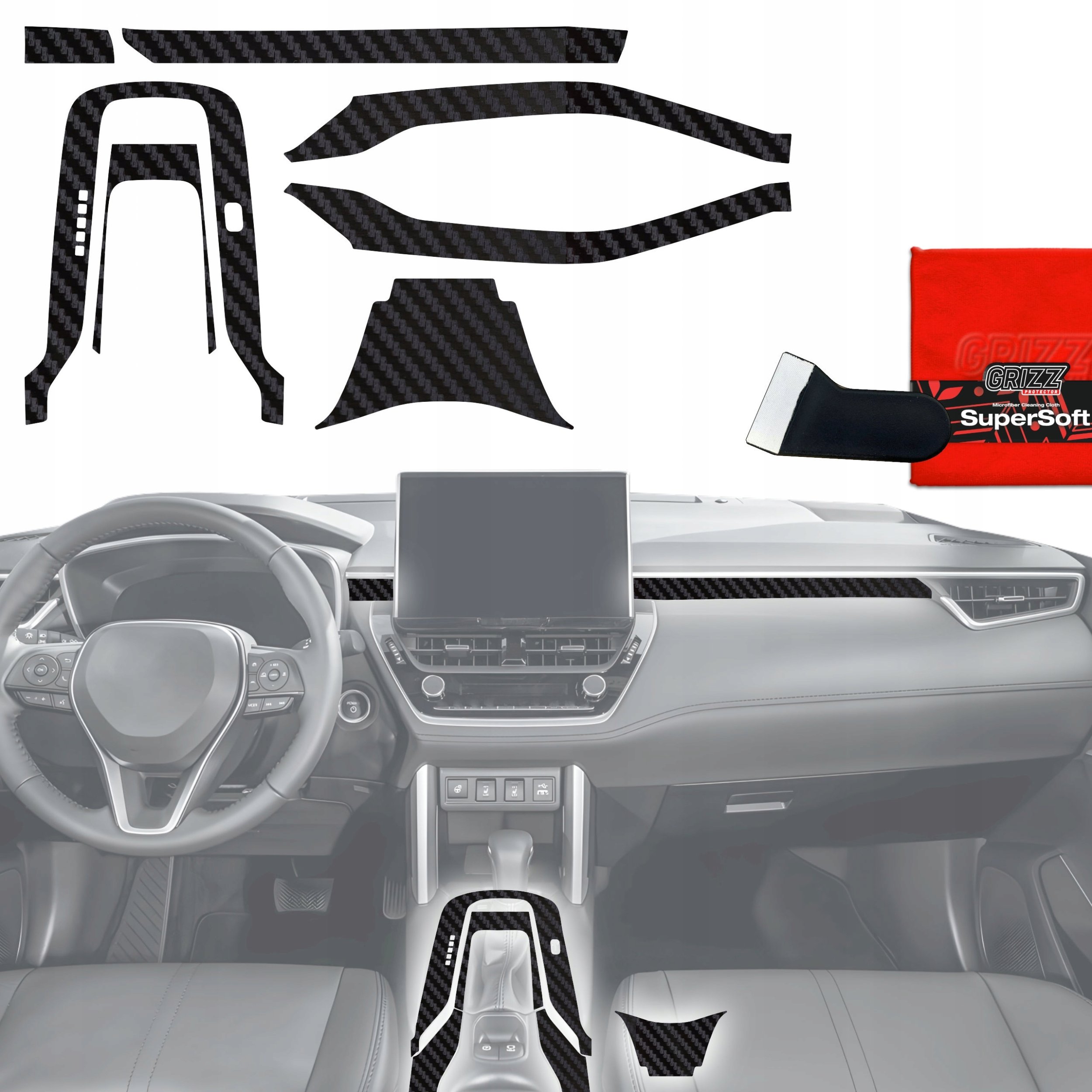GrizzGlass Folia do wnętrza GrizzGlass PianoSkin Matte do Toyota Corolla Cross (2019-2025) [7w1]