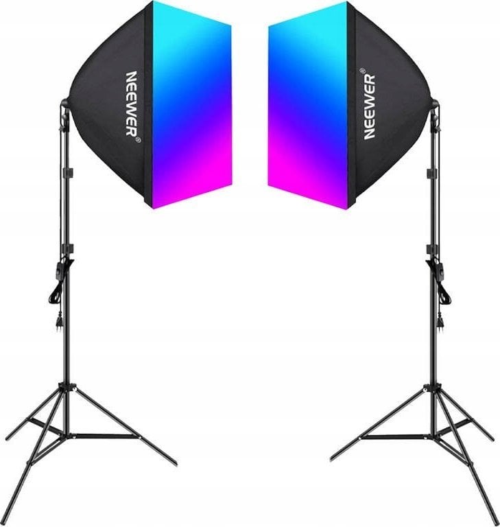 Zestaw studyjny Neewer Zestaw studyjny Neewer NK800 dwa softboxy + żarówki RGB 24W 2700-6500K + stat...