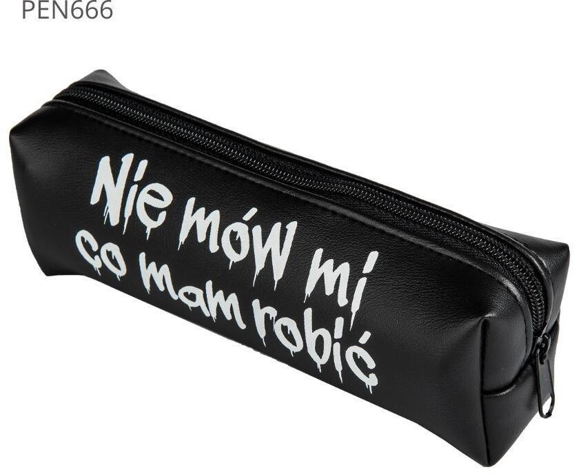 Piórnik PAJACYK Piórnik jednokomorowy czarny -Nie mów mi co ma