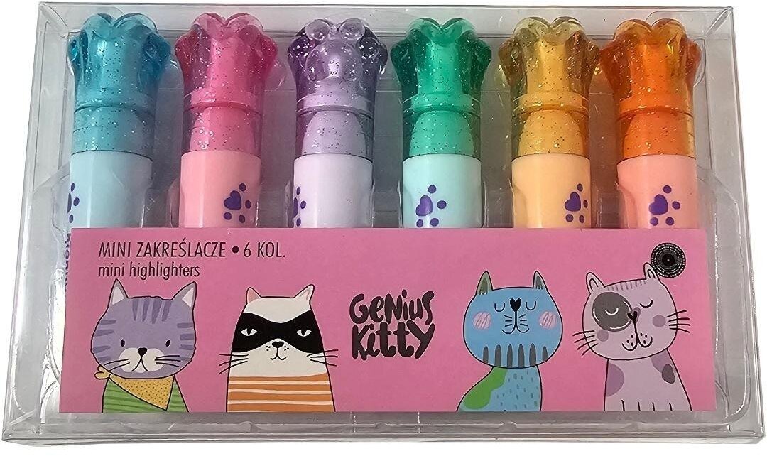 Ziemia Obiecana Zakreślacze mini Genius Kitty 6kol EDUKAMP (5903499532814)