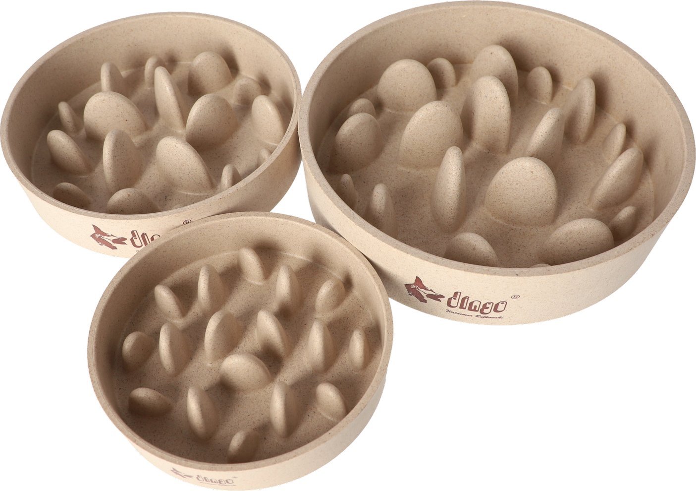 Dingo Bambusowa Miska dla Psa Spowalniająca Beż 410ml 15cm