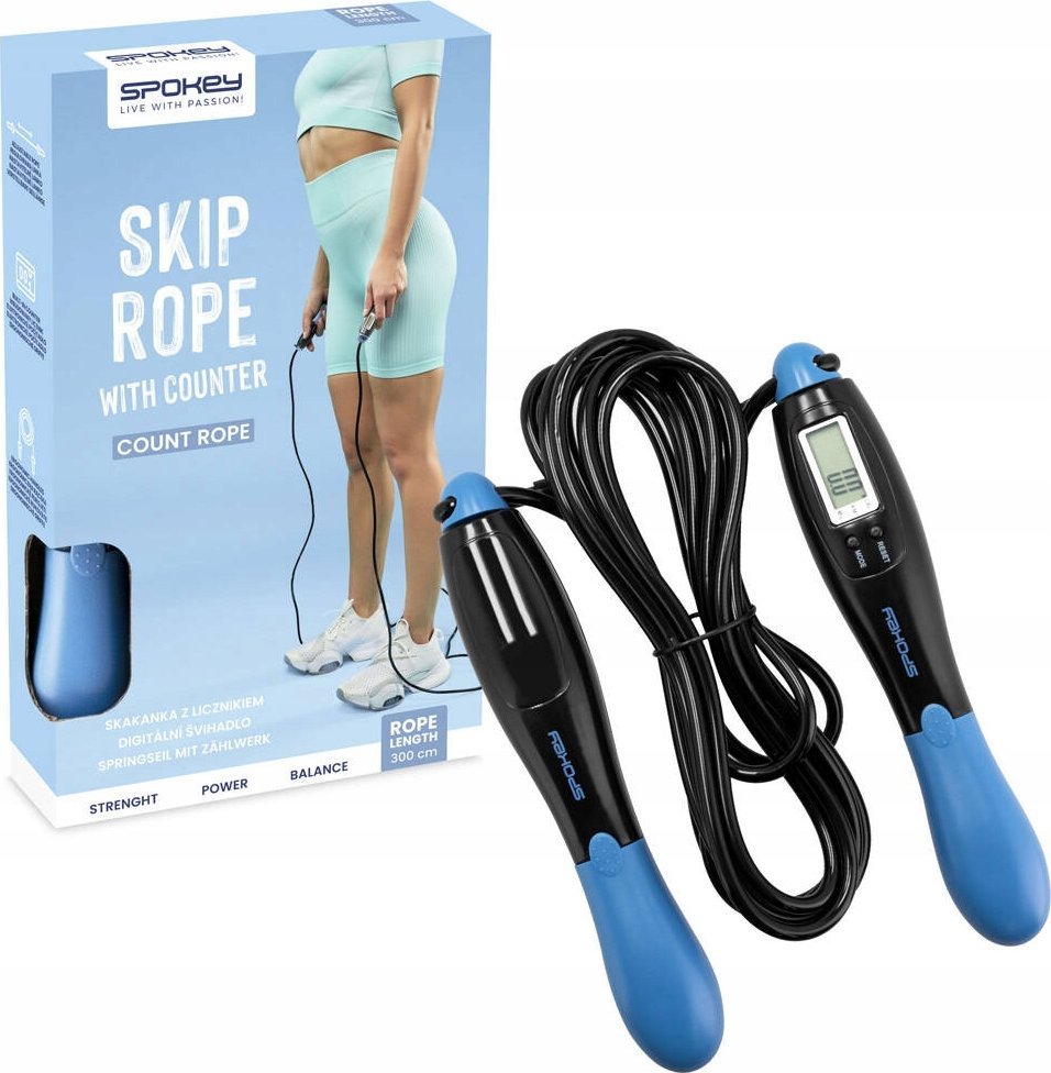 Skakanka sportowa Spokey Skakanka z licznikiem skoków i kalorii Spokey COUNT ROPE
