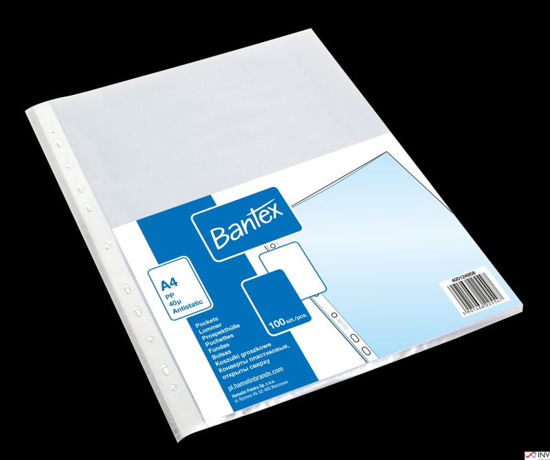 Hamelin Koszulka Bantex A4 100szt groszkowa 40 mik.