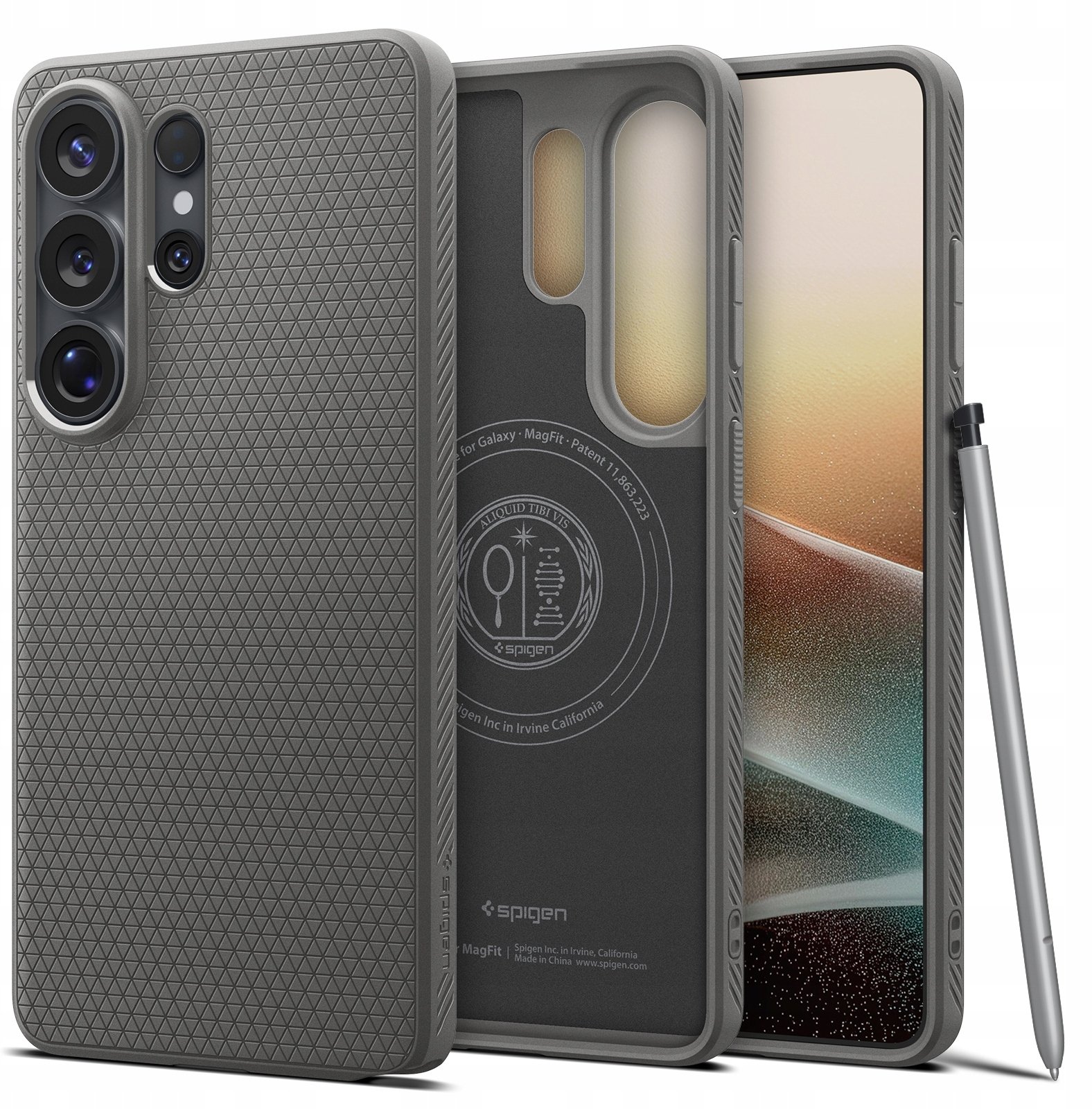 SPIGEN futerał LIQUID AIR MAG kompatybilny z MagSafe do SAMSUNG S26 Ultra marble grey