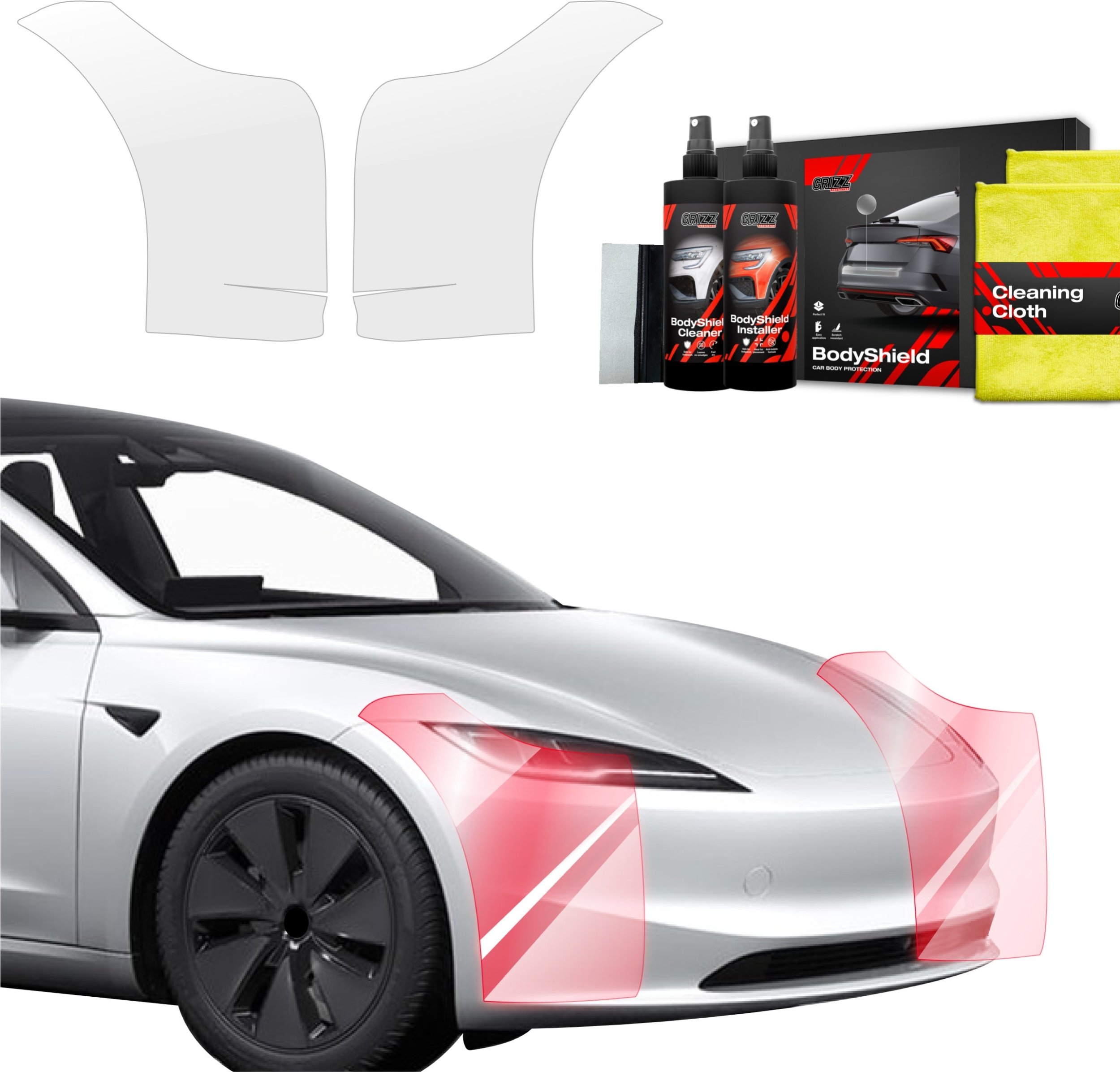 GrizzGlass Folia ochronna na zderzak GrizzGlass BodyShield do Tesla Model 3 (2021-2025) [2w1]
