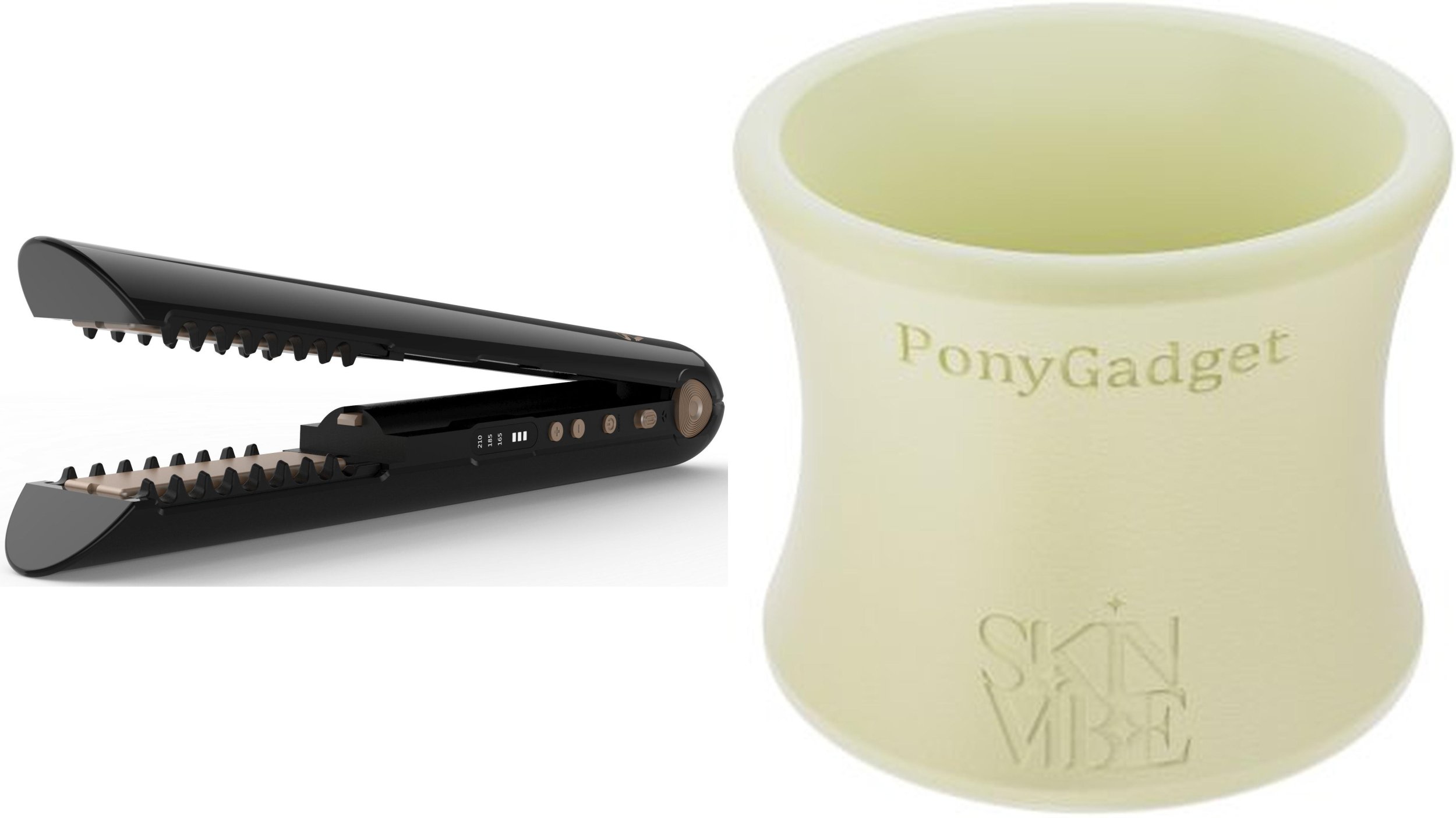 Prostownica SkinVibe SkinVibe Luna MiniWireless (SV-003BK) + SkinVibe PonyGadget - Guma do włosów, kremowa (SV-004CR)