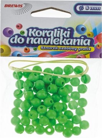 BREWIS Koraliki do nawlekania 8mm K8-8 zielony Brewis