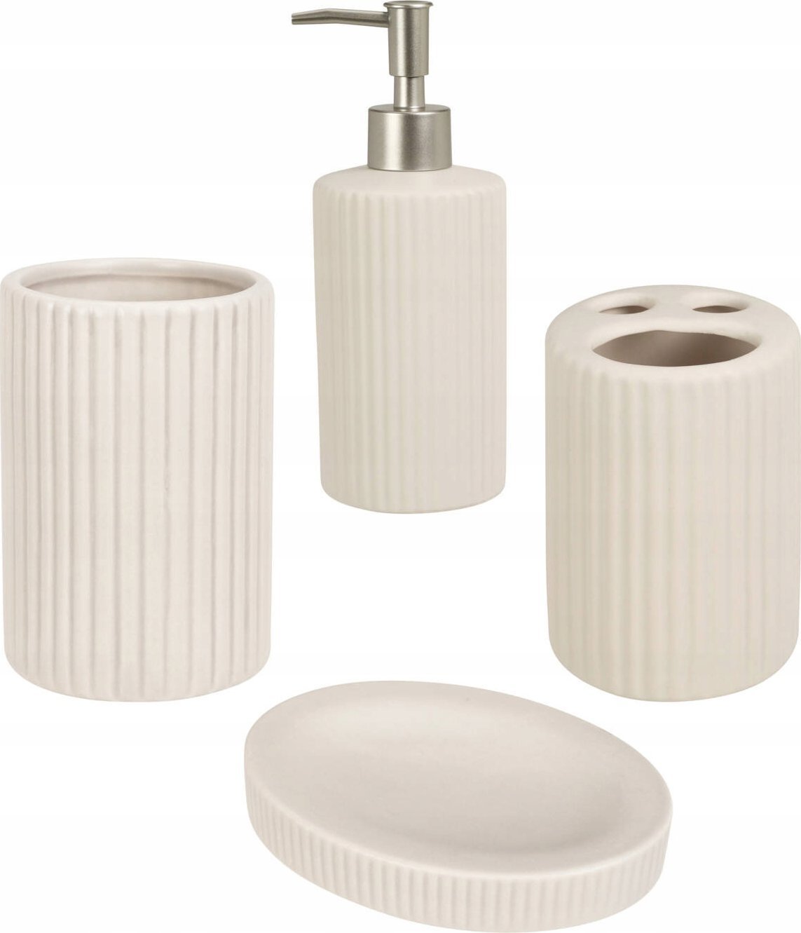 Bathroom Solutions Zestaw ceramicznych akcesoriów łazienkowych, 4 elementy