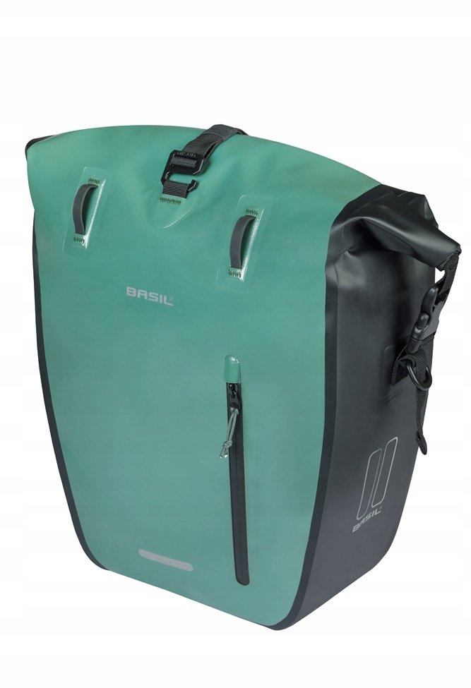 Basil Sakwa pojedyncza BASIL RIVO L SINGLE PANNIER BAG 25-31L, MIK Hooks silvergreen/black