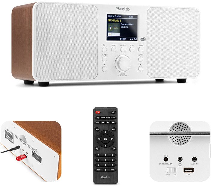 Radioodtwarzacz Audizio Radio stereo Genua DAB+ BT białe one size