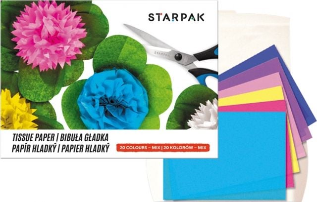 Starpak Bibuła gładka teczka C4 20 kolorów 1szt. (222722)