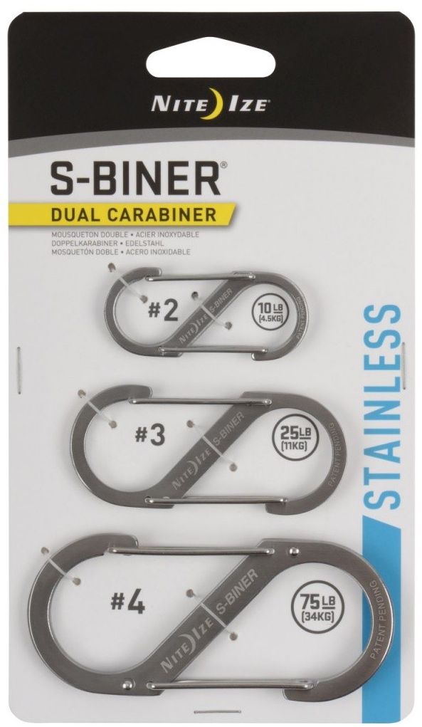 Nite Ize Karabińczyk S-Biner Dual stal nierdzewna 3 sztuki (SB234-03-11)