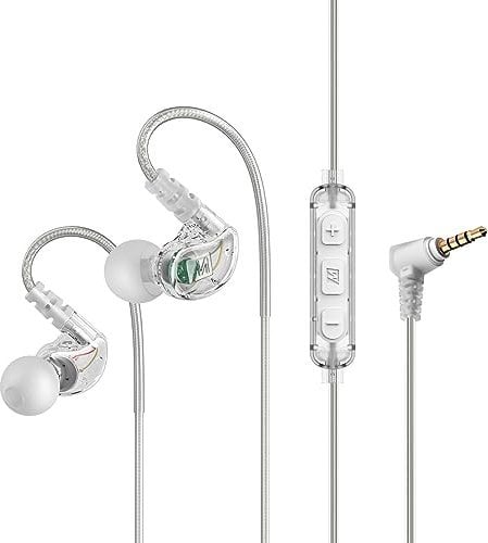 Słuchawki MEE audio MEE Audio M6-R3 SĹuchawki dokanaĹowe sportowe z pilotem, IPX5 - Clear
