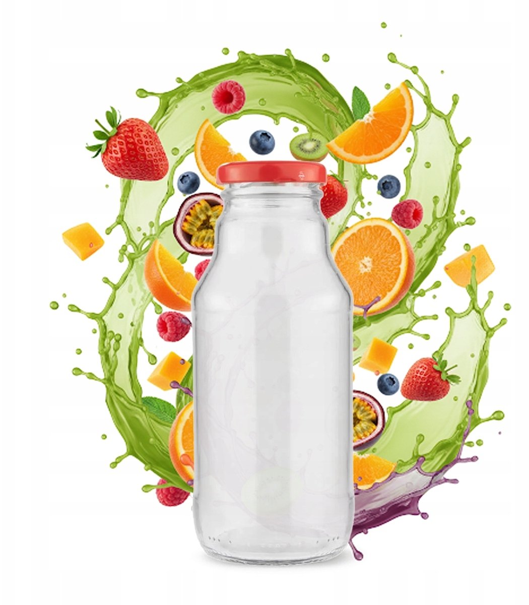 Bimberek Butelka KUBUŚ na Sok Soczek Syrop 330ml Butelki Na Soki Z ZAKRĘTKĄ