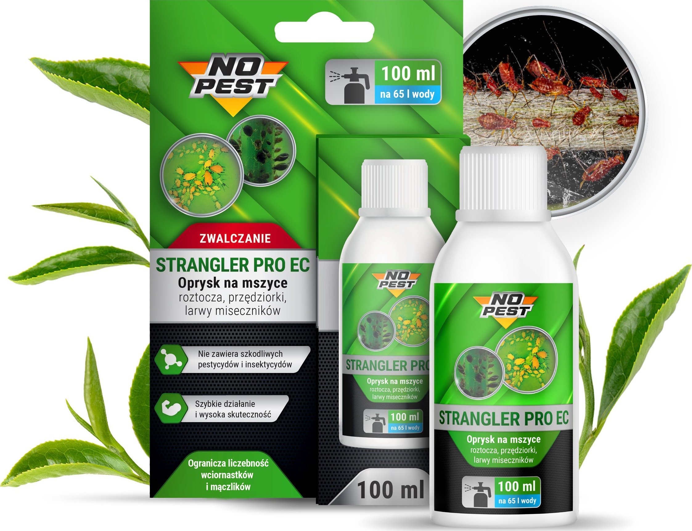 NO PEST NO PEST Oprysk na Mszyce 100ml Środek Preparat Płyn Oprysk na Mszyce Roztocza Przędziorki Wciornastki i Larwy Miseczników STRANGLER PRO EC
