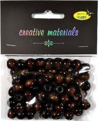 Shan Koraliki drewniane ciemny brąz 10mm 25g