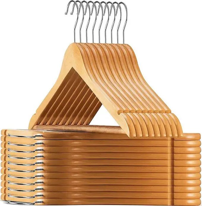 Severno Wieszaki drewniane na ubrania do szafy WOODY 10 szt