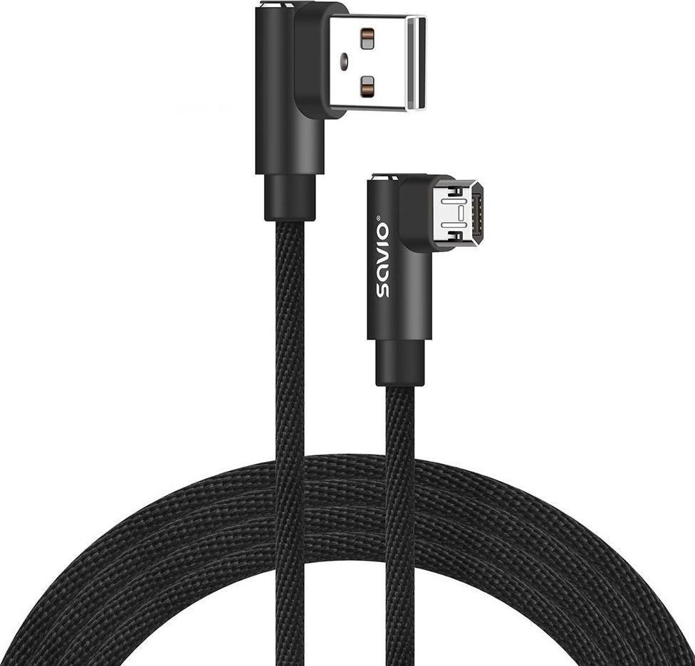 Kabel USB Savio USB-A - microUSB 1 m Czarny (CL-161)
