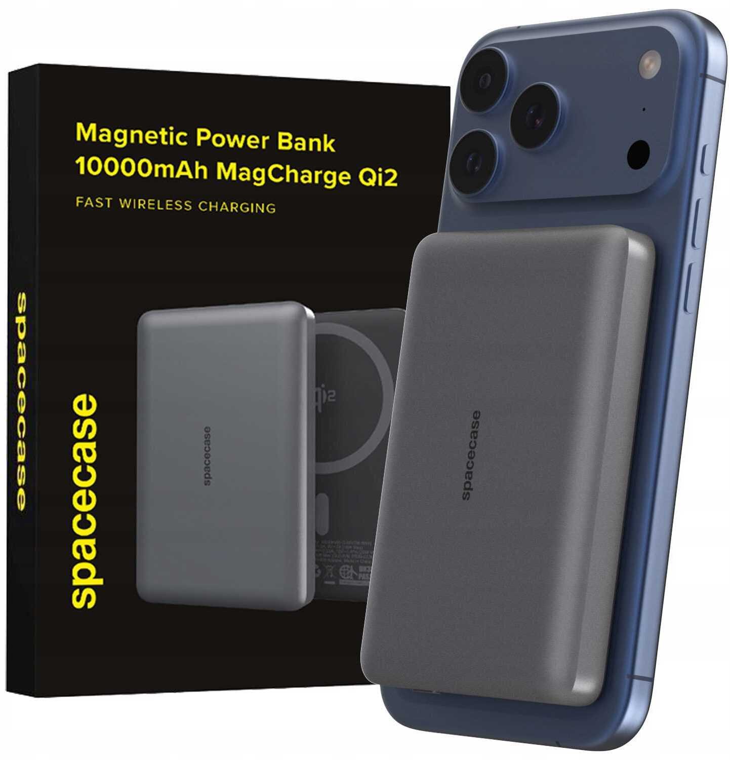 Powerbank Energea Indukcyjny z Magsafe MagCharge Qi2 10000mAh Szary