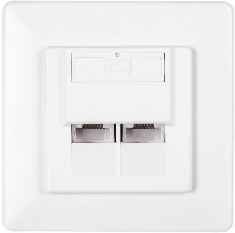 NetRack gniazdo kompletne podtynkowe 2xRJ45 8p8c UTP Cat6 ( 106-24 )