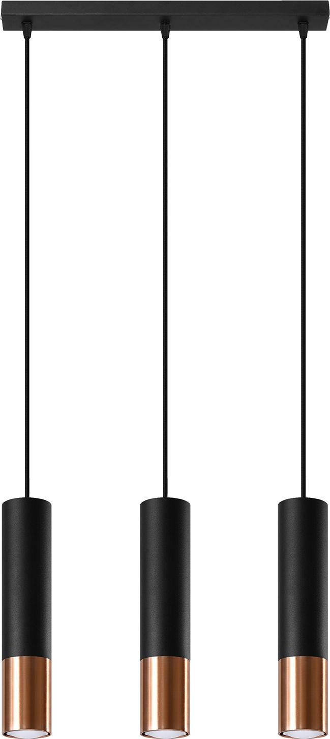 Lampa wisząca Sollux Minimalistyczna lampa wisząca LED Ready czarna LOOPEZ 3L SL.0948