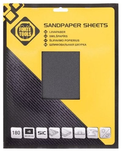 Forte Tools SAND PAPER MET NO180 230X280 5PCS FT