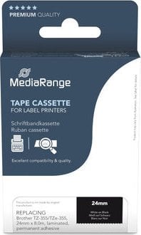 MediaRange MediaRange Schriftbandka. Brother TZ-355/TZe-355 24mm 8m ws