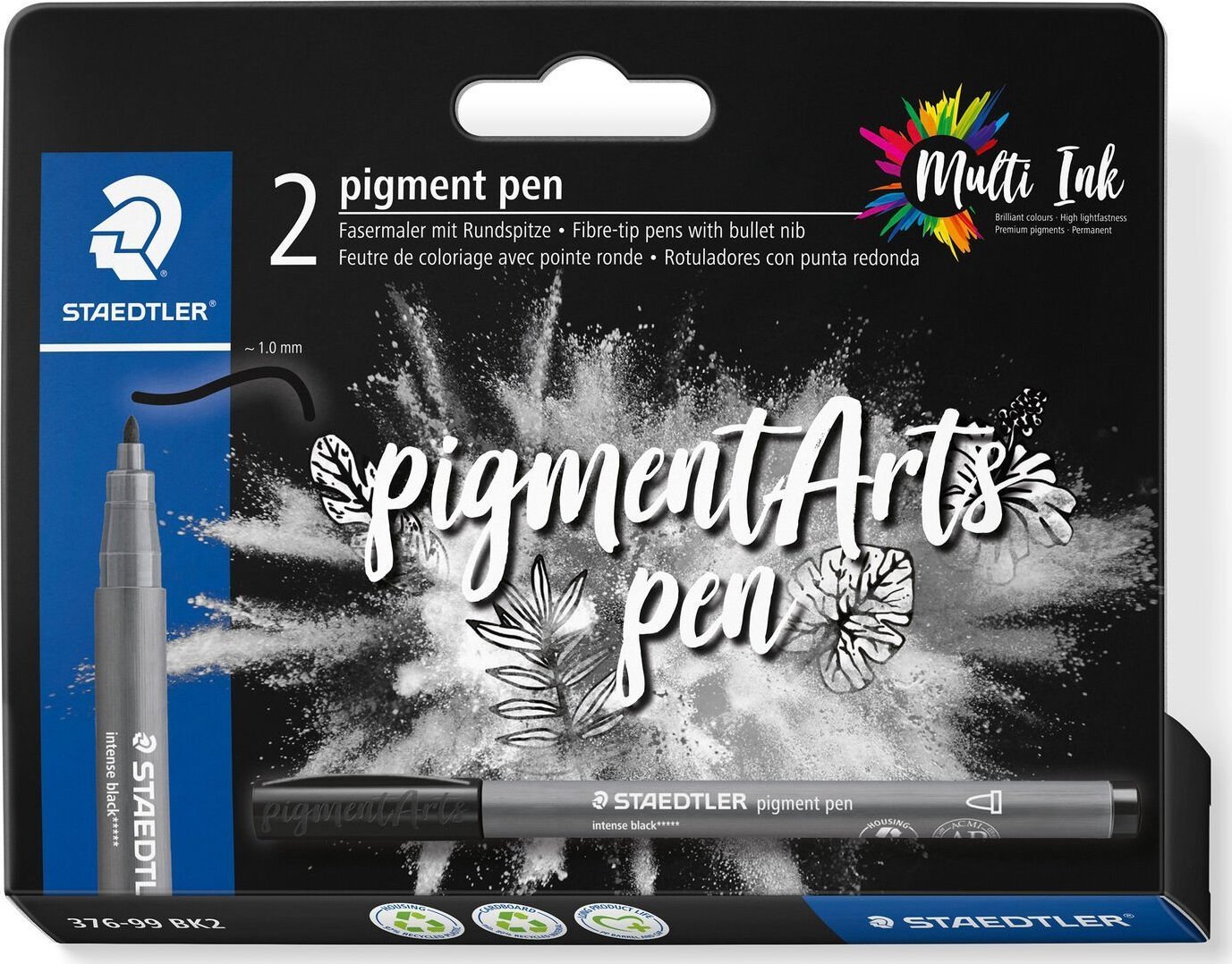Staedtler MultiInk Pigment Arts intensywny długopis czarny zestaw 2 szt. retail